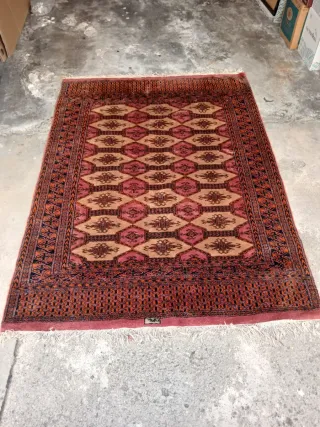 Tappeto lana arancione e rosso