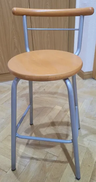 Taburete alto cocina madera y metal