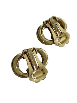 Pendientes Dior CD dorados clip vintage 80s