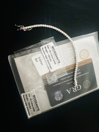 Pulsera Tenis Moissanite GRA Certificado 3mm - 6in