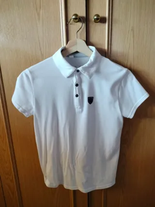 Polo Equitación Competición Blanco.Niño. 14 años