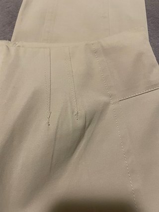 Pantalones elásticos cintura alta beige