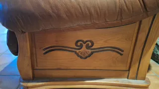 Sofás Vintage Cuero y Madera Maciza