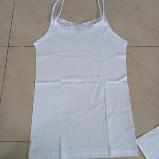 Set 3 canotte filo di scozia e pizzo donna tg 6