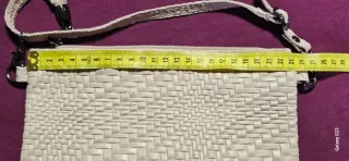 Borsa tracolla pelle intrecciata beige