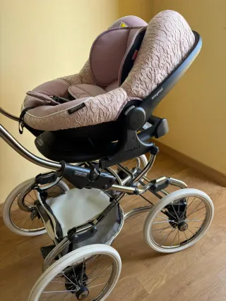 Trío Bebecar: Capazo, Silleta y Maxi Cosi Rosa
