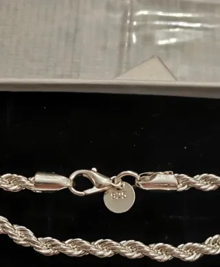 Collana Argento 925 Corda Intrecciata