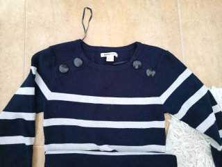 Vestido de punto hilo  a rayas Vestido escarchado