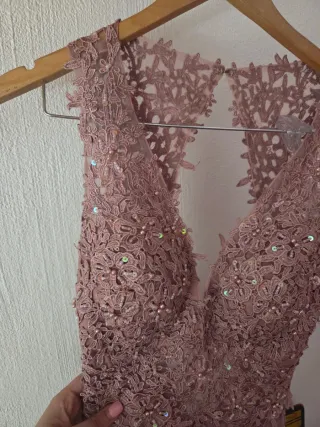 Vestido fiesta rosa invitada talla M