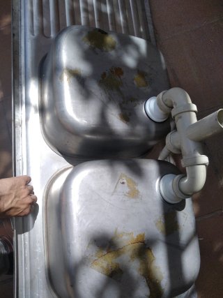 Fregadero doble seno con escurridor