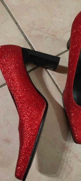 Scarpe rosse lurex tacco alto donna