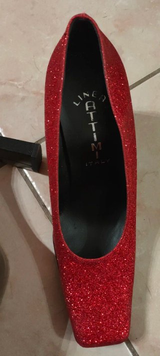 Scarpe rosse lurex tacco alto donna