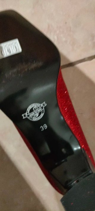 Scarpe rosse lurex tacco alto donna