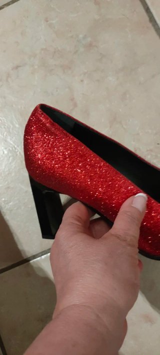 Scarpe rosse lurex tacco alto donna