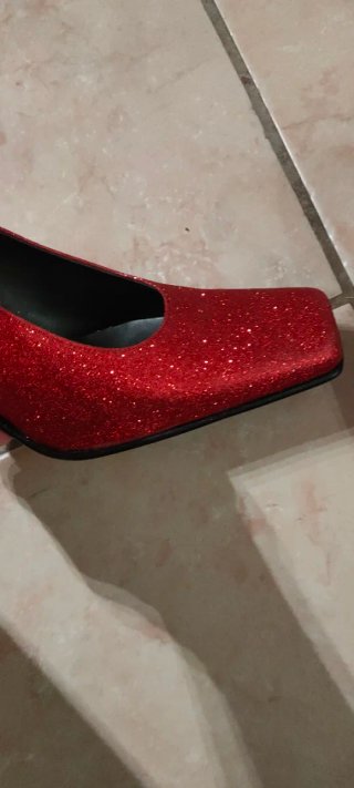 Scarpe rosse lurex tacco alto donna