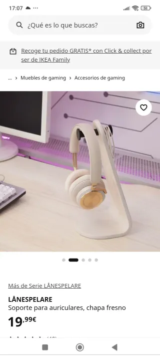 Soporte Auriculares Gaming Negro