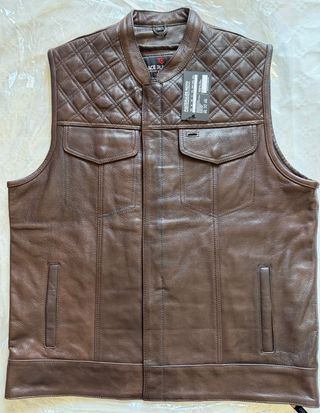 Chaleco Cuero Marrón Talla L