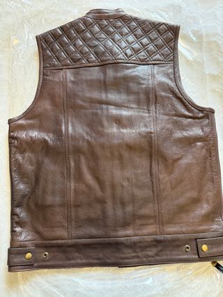 Chaleco Cuero Marrón Talla L