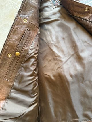Chaleco Cuero Marrón Talla L
