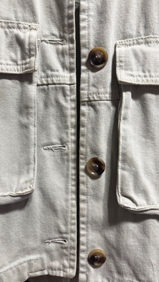 Cazadora Zara Denim Cropped Verde Menta