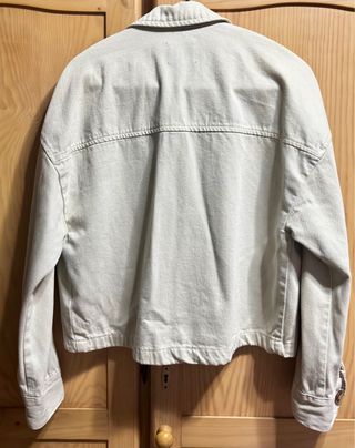 Cazadora Zara Denim Cropped Verde Menta