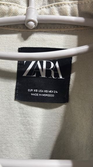 Cazadora Zara Denim Cropped Verde Menta