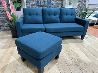 Sofá Chaise Longue Azul Petróleo