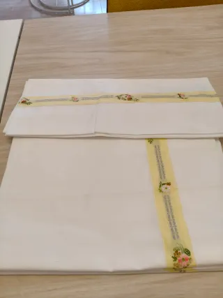 Juego sábanas antiguo El Burrito Blanco