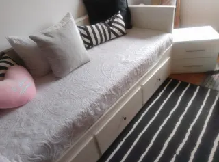 Cama extensible blanca 80-160 cm