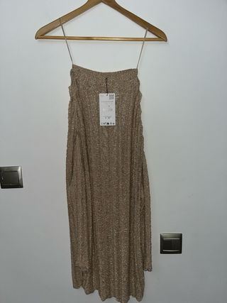 Vestido y falda Zara dorado talla única