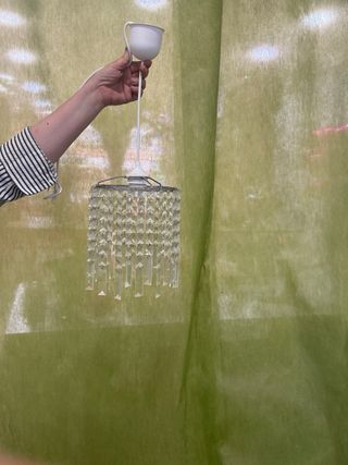 Lámpara colgante de cristal y metal