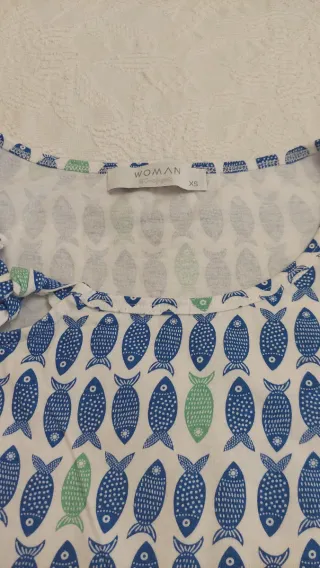 Camiseta mujer estampado peces XS