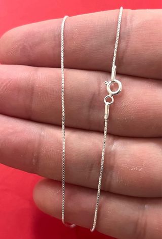 Cadena Veneciana 50cm Y Cruz Lisa Plata 925