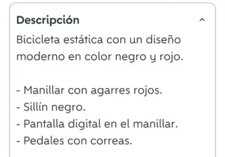 Bicicleta Estática Negra y Roja