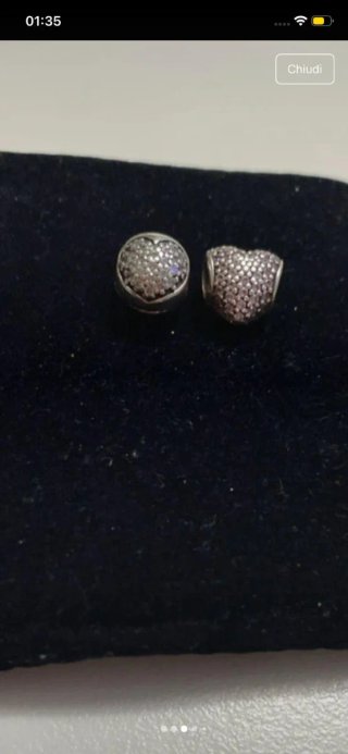 Charm Pandora Cuore e Cilindro Brillante