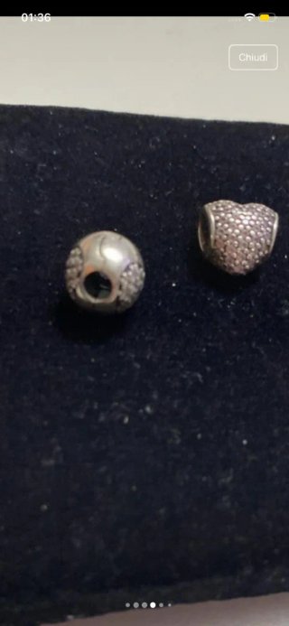 Charm Pandora Cuore e Cilindro Brillante