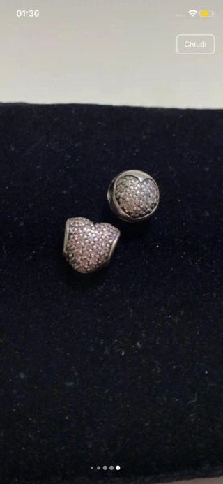 Charm Pandora Cuore e Cilindro Brillante