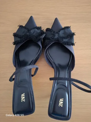 Zapatos Zara Negros Tacon Mujer
