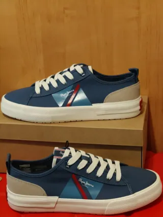 Zapatillas Pepe Jeans Hombre Azul y Beige