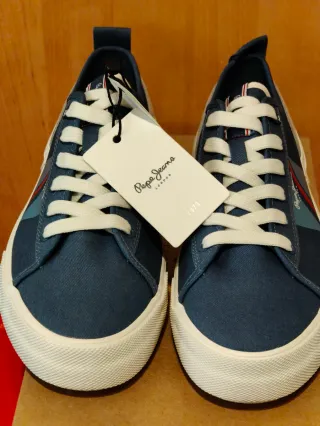 Zapatillas Pepe Jeans Hombre Azul y Beige