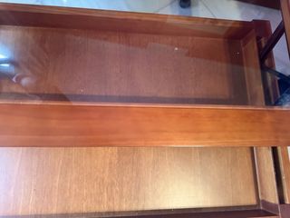 Mesa centro madera y cristal provenzal