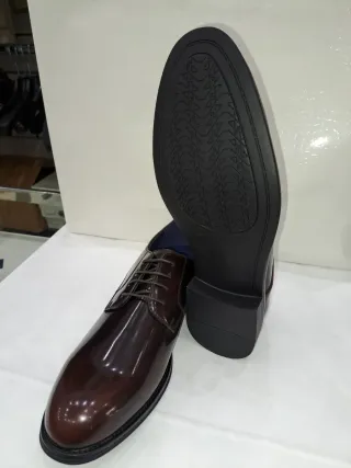 Scarpe in similpelle eleganti uomo Derby vino tg44