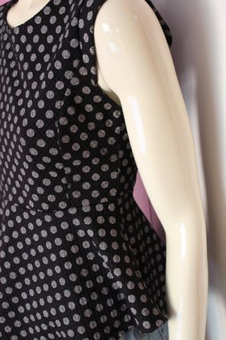 Top Peplum Lunares Negro y Gris. "Tendencia"