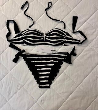 Bikini IKKS rayas blanco y negro (nuevo)