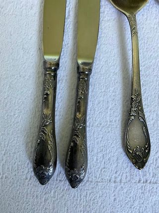 Set posate vintage alpacca stile Barocco