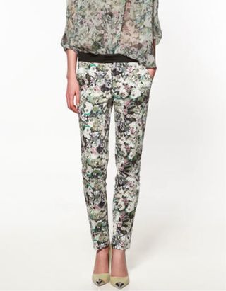 Pantalón Zara Estampado Floral Vintage