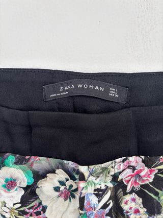 Pantalón Zara Estampado Floral Vintage