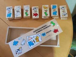 Dominó infantil de madera animales
