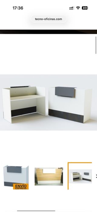 Mostrador de oficina blanco y gris
