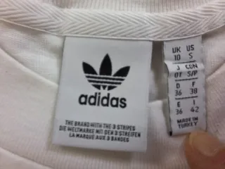 Maglietta Adidas Tg M Bianca Nera Cotone unisex